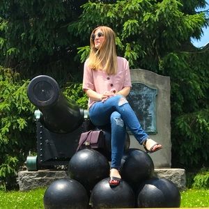 Topshop Pink Short Sleeve Asymmetric Button Down Top